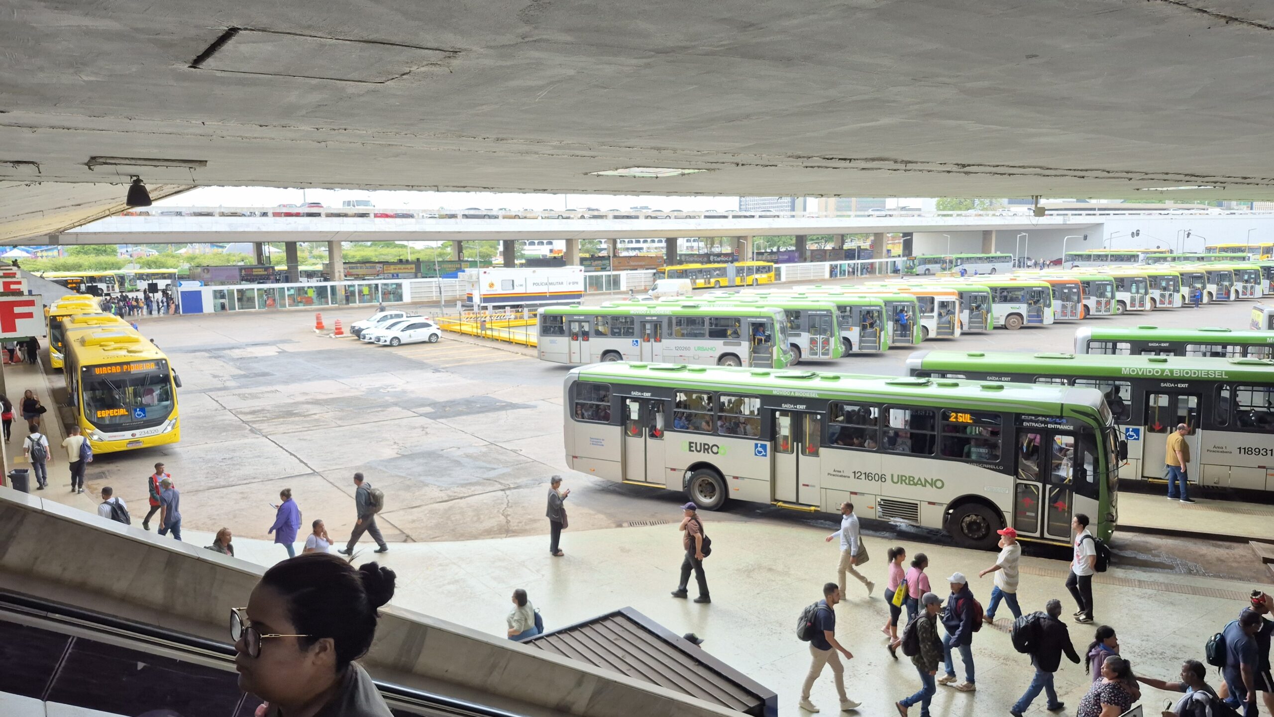 Ônibus estacionados na Rodoviária do Plano Piloto